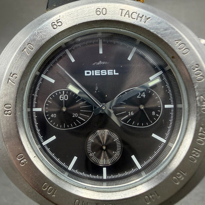 Diesel Chronograph Watch Men 45mm Black Dial Steel Oval DZ-4003 New battery1