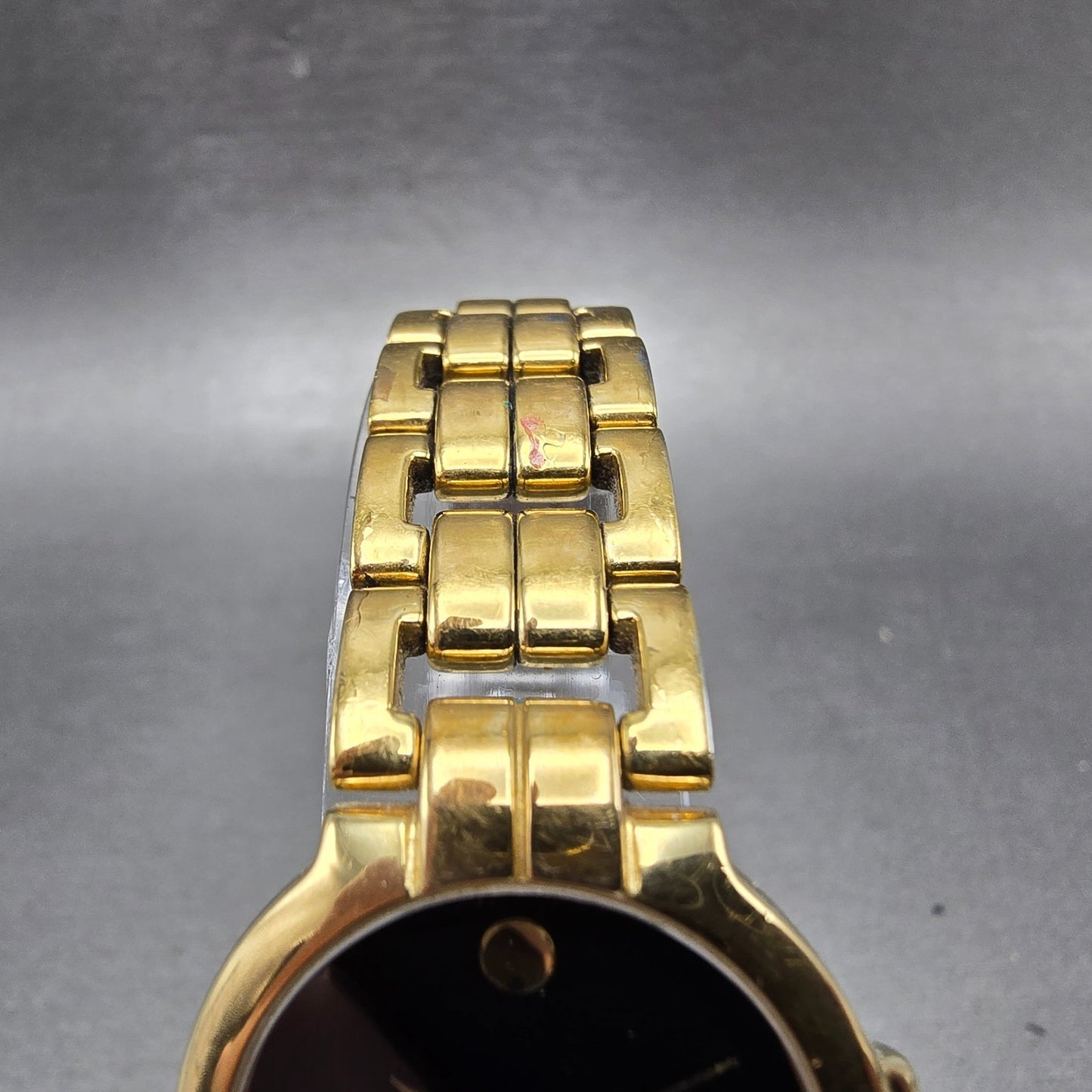 Movado Watch Women 26mm Black Dial Gold Tone Round 88-A1-844 New Battery4