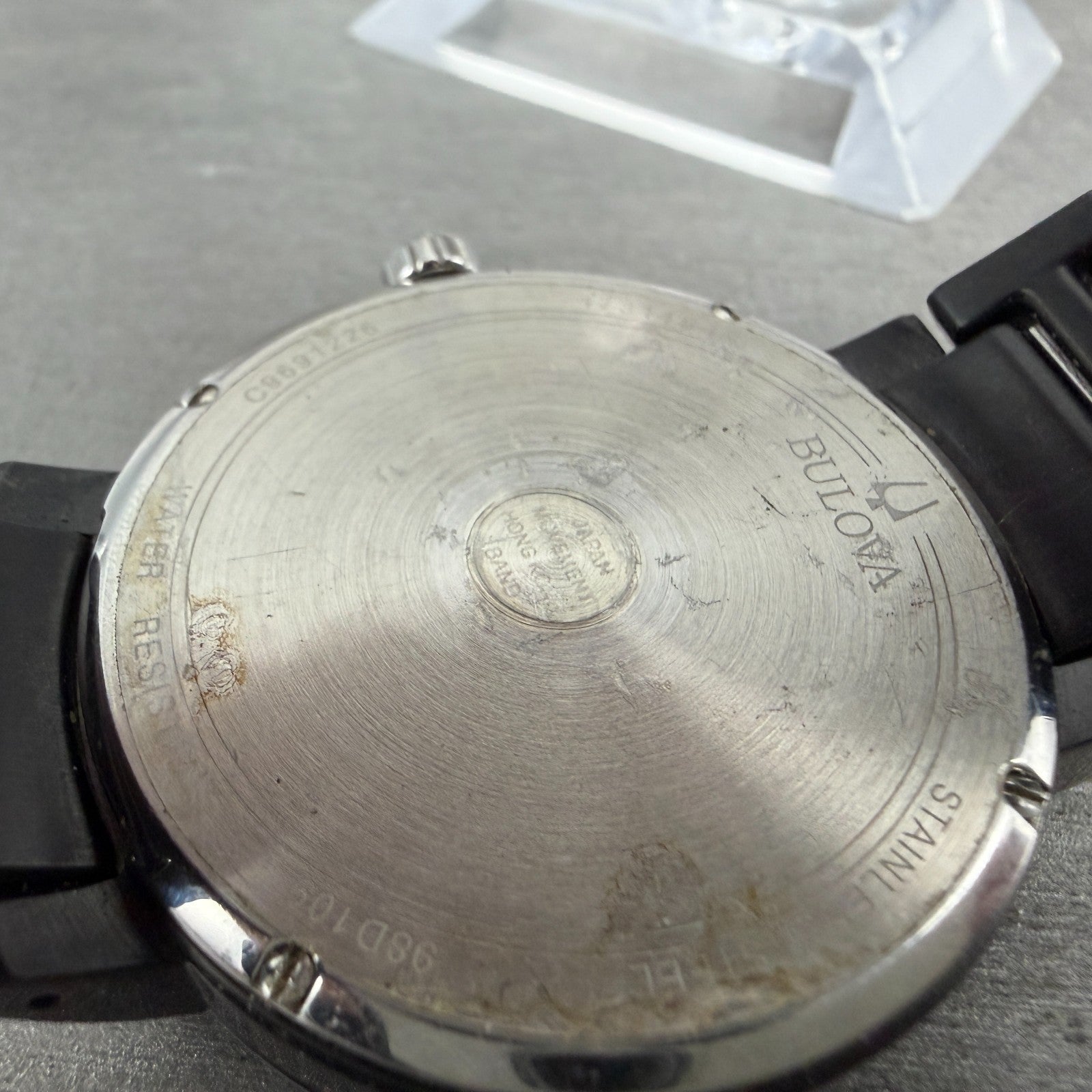 Bulova Watch Men 40mm Black Dial Black Tone Date Round 98D109 New Battery9