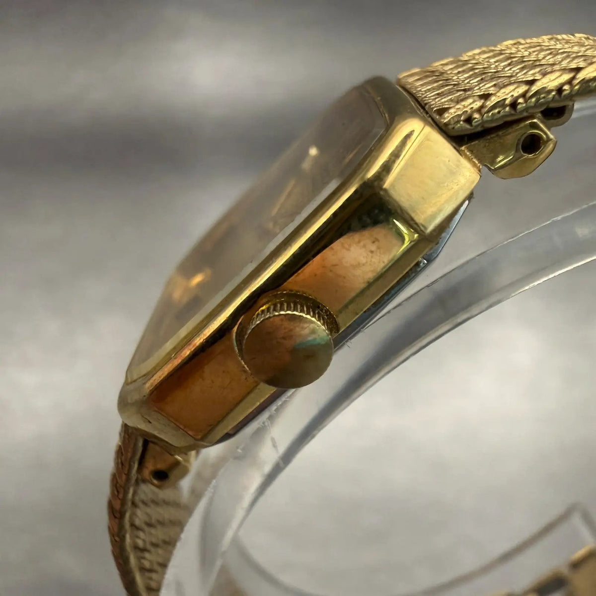 Seiko Watch Women 18mm Gold Dial Gold Tone Rectangle 1400-8089 New Battery VTG2