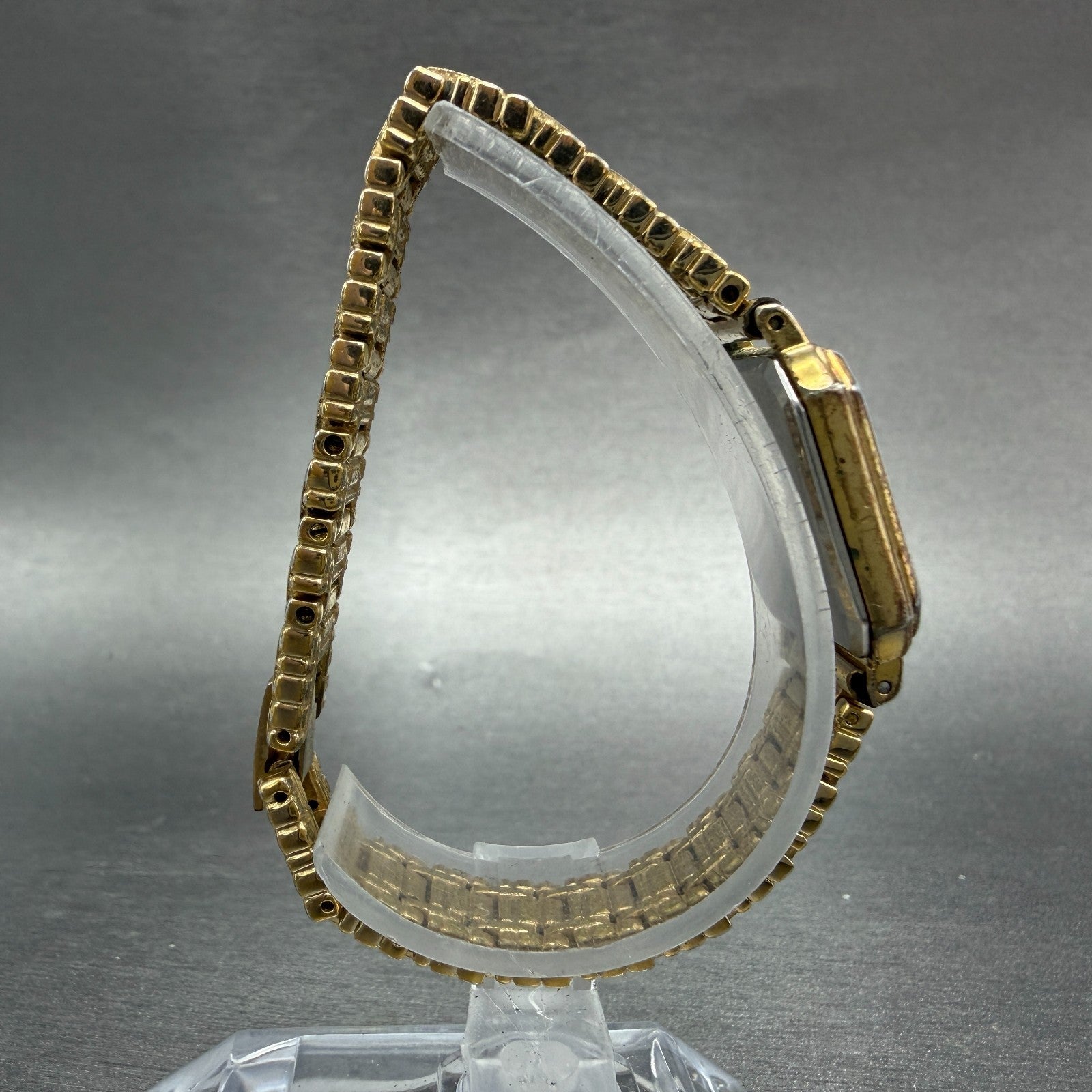 Seiko Tank Watch Women 20mm Champagne Dial Gold Tone 7321-5100 New Battery8