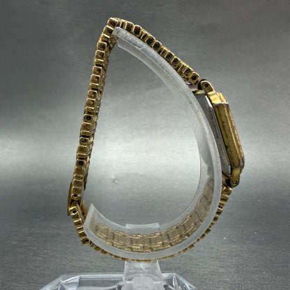 Seiko Tank Watch Women 20mm Champagne Dial Gold Tone 7321-5100 New Battery8
