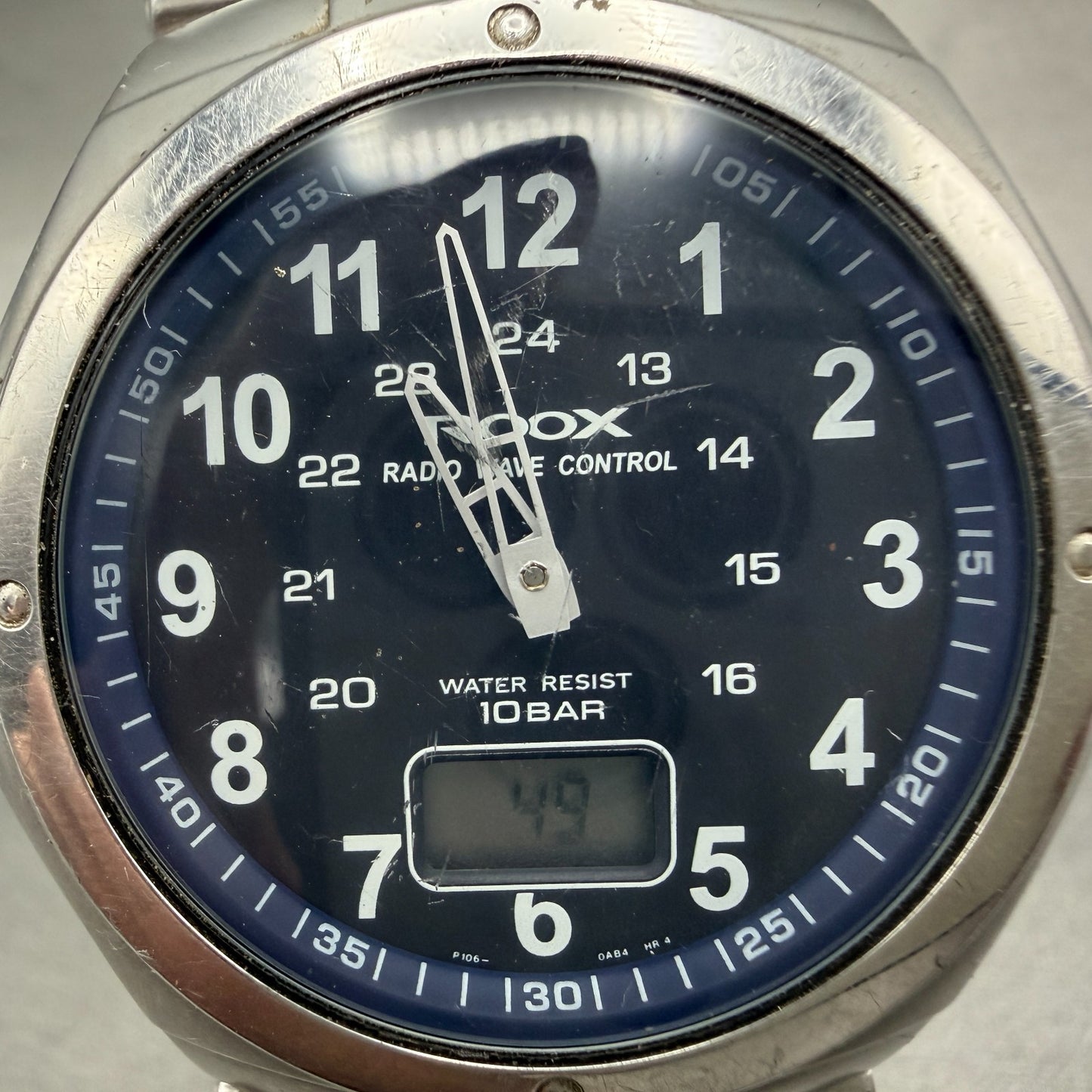 Seiko ALBA Roox Watch Men 46mm Blue Dial Steel Analog Digital P106-0AA0 New Batt1