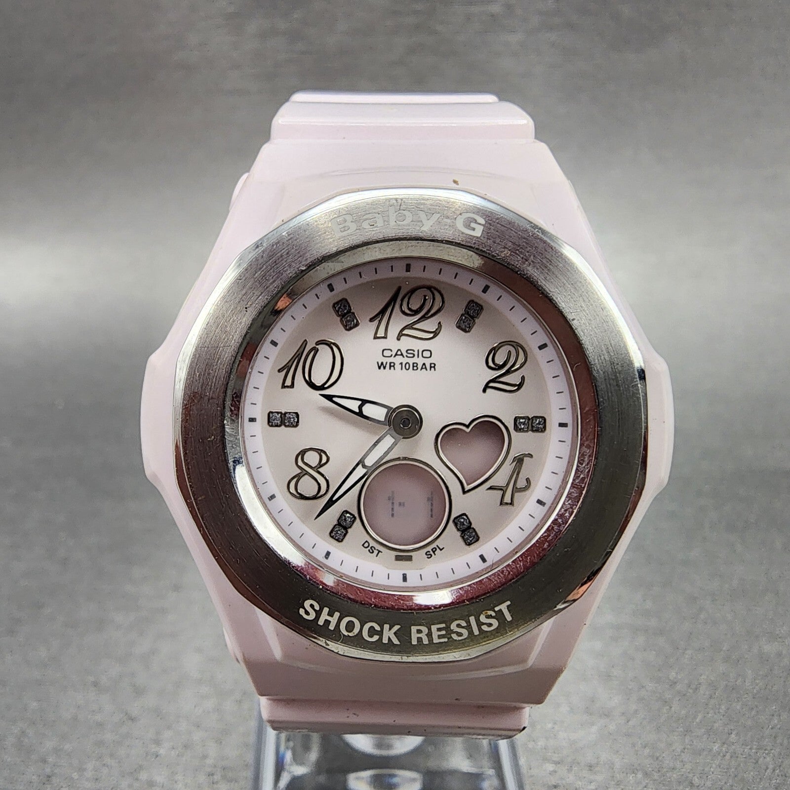 Casio BabyG Watch Women 38mm White Dial White Case Round BGA100 New Battery0