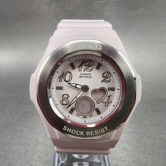 Casio BabyG Watch Women 38mm White Dial White Case Round BGA100 New Battery0
