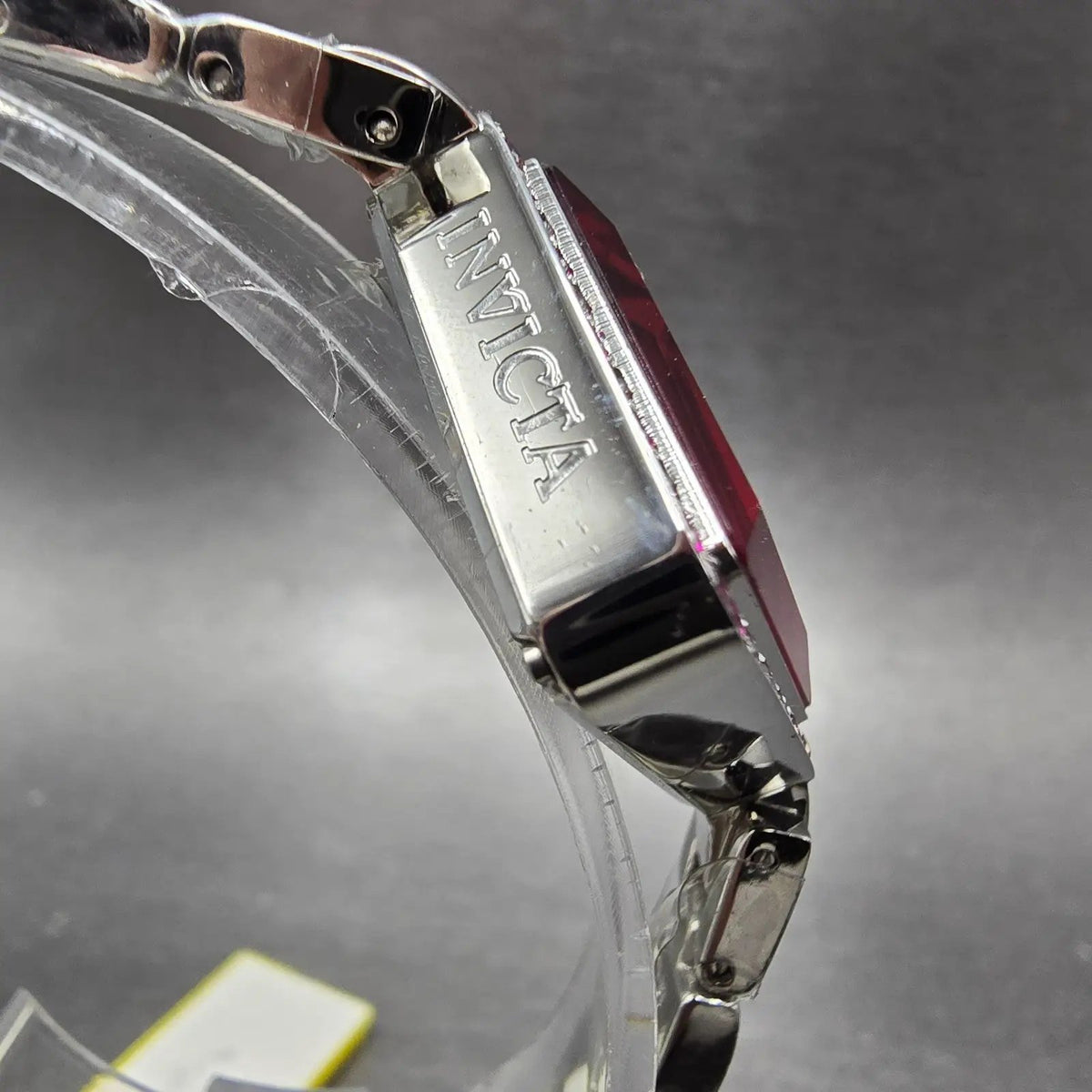 Invicta Wildflower Watch Women 30mm Pink Dial Silver Crystals Square New Battery3