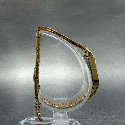 Seiko Tank Watch Women 12mm Champagne Dial Gold Tone 2E20-5559 New Battery BE48