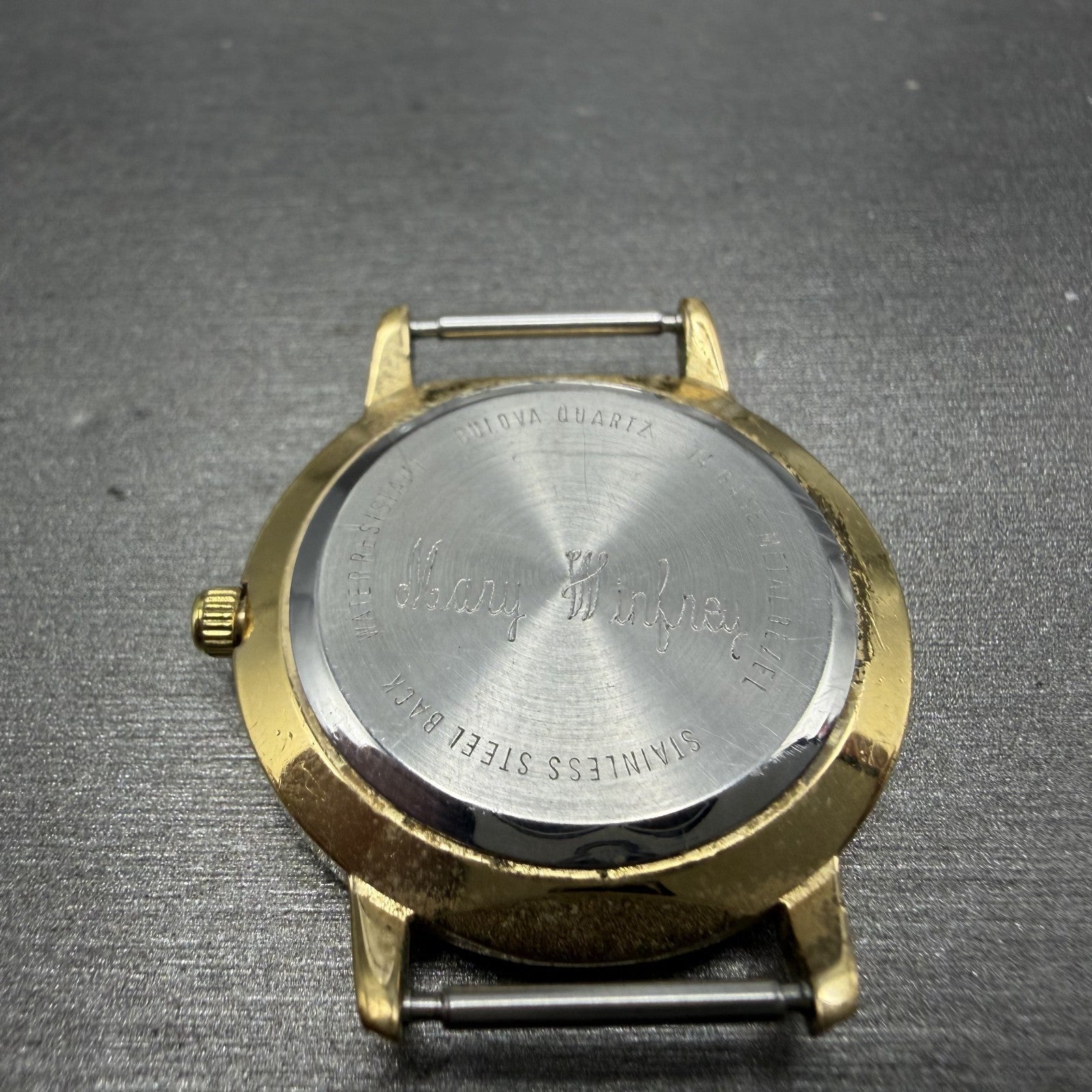 Bulova Accutron Watch Women 28mm Black Dial Gold Tone Diamond Bezel New battery12