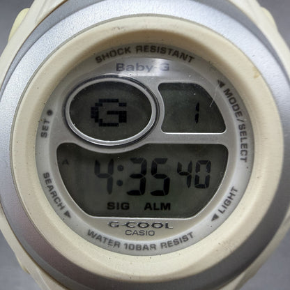 Casio Baby-G BGC-100 Watch Women 38mm Digital White Tone Round New Battery ABC1