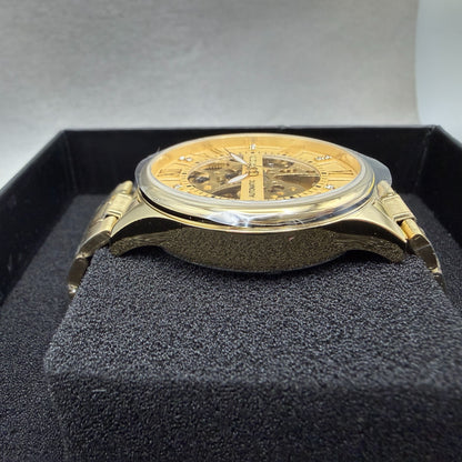 Invicta Objet D Art Watch Men 40mm Skeleton Dial Gold Tone Automatic 691153