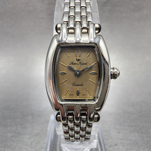 Lucien Piccard Watch Women 18mm Brown Dial Silver Tone Rectangle New Battery0