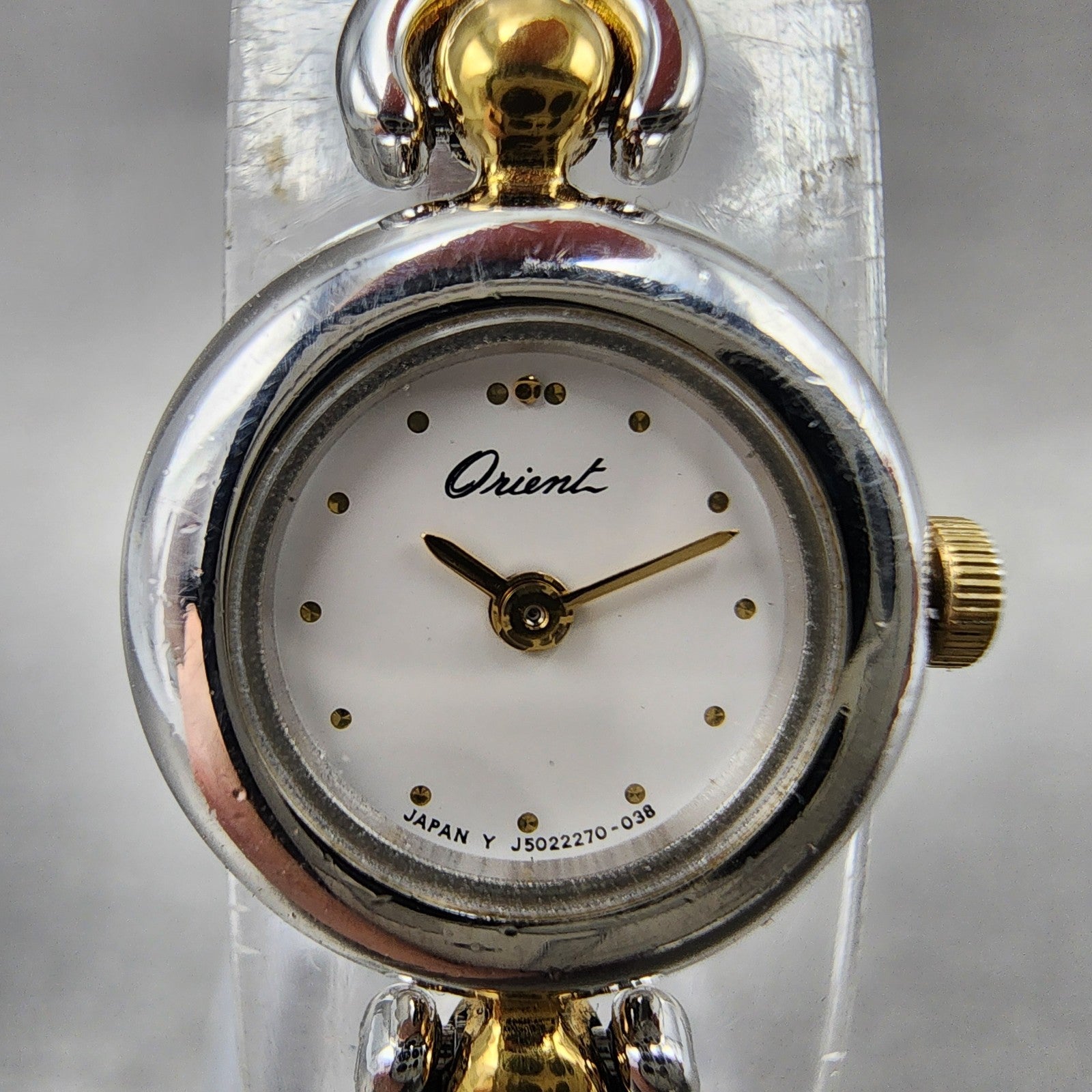 Orient Watch Women 16mm White Dial Two Tone Round J5022700CS New Battery1