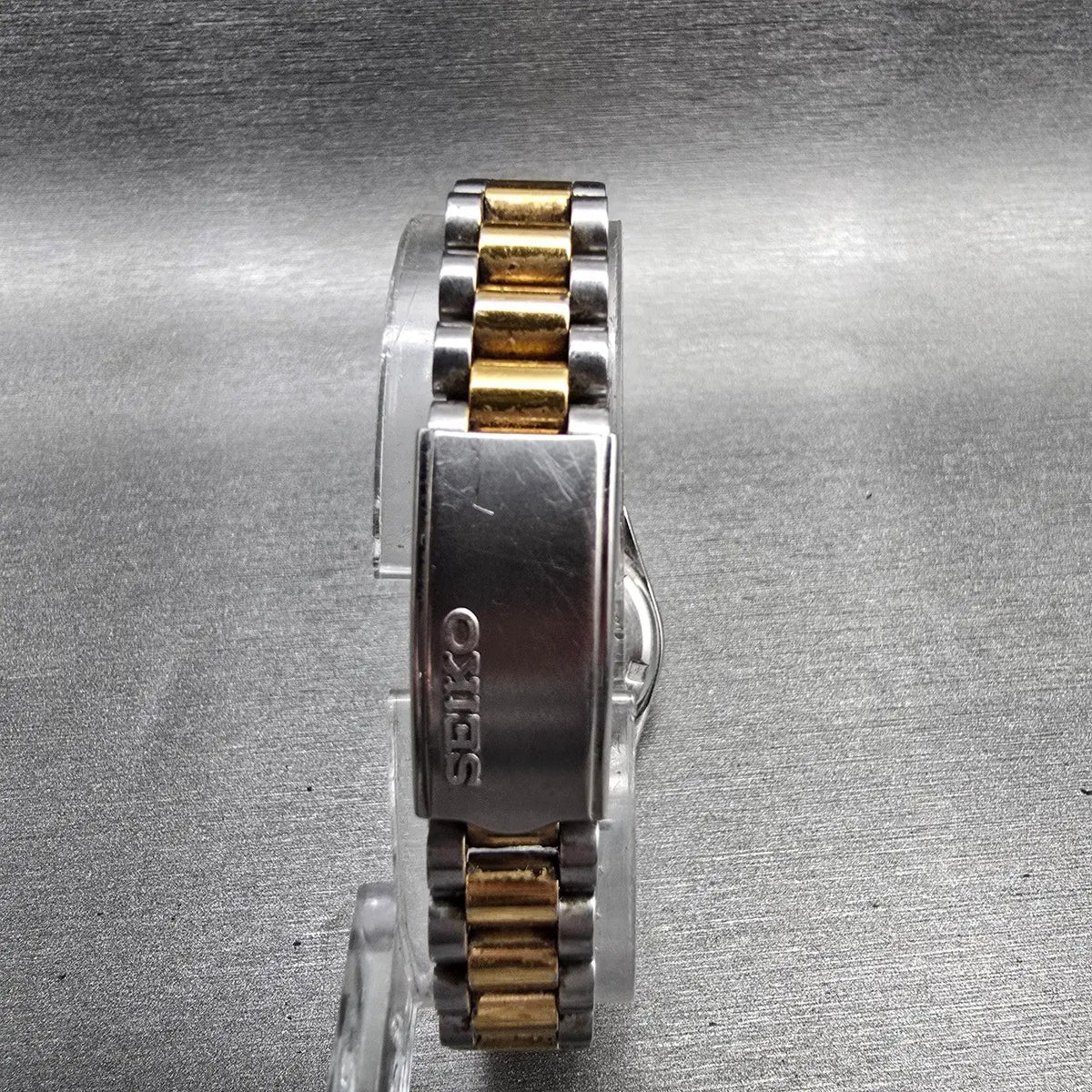 Seiko Watch Women 24mm Gold Dial Two Tone Daydate Round 7N83-0040 New Battery JP7