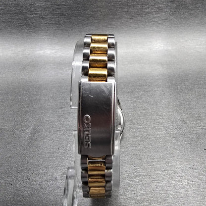 Seiko Watch Women 24mm Gold Dial Two Tone Daydate Round 7N83-0040 New Battery JP7
