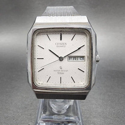 Citizen Tank Watch Men 32mm White Dial Steel Daydate Rectangle 3800-451287 PARTS
