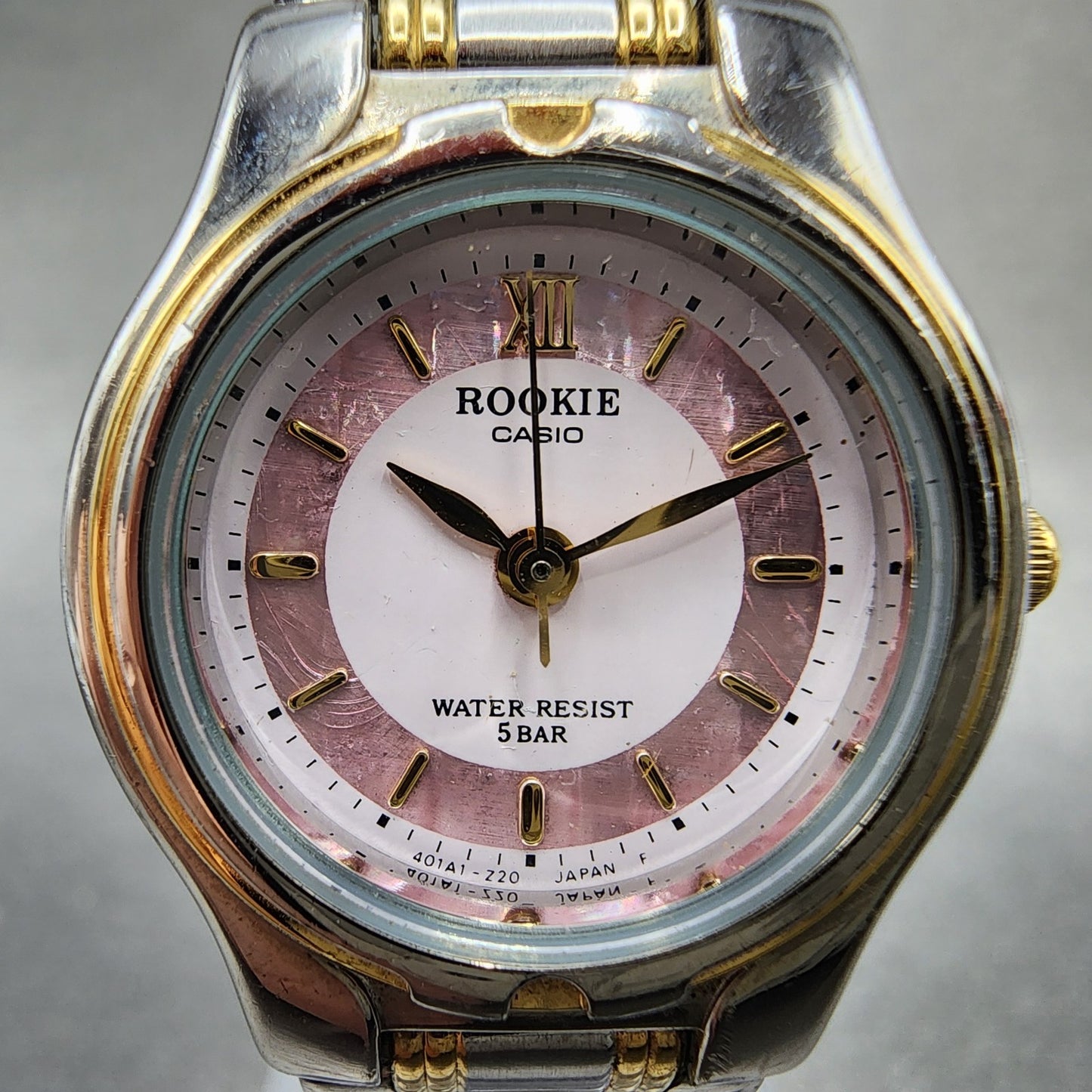 Casio Rookie Watch Women 24mm Pink Dial Two Tone Round RKM612 New Battery1