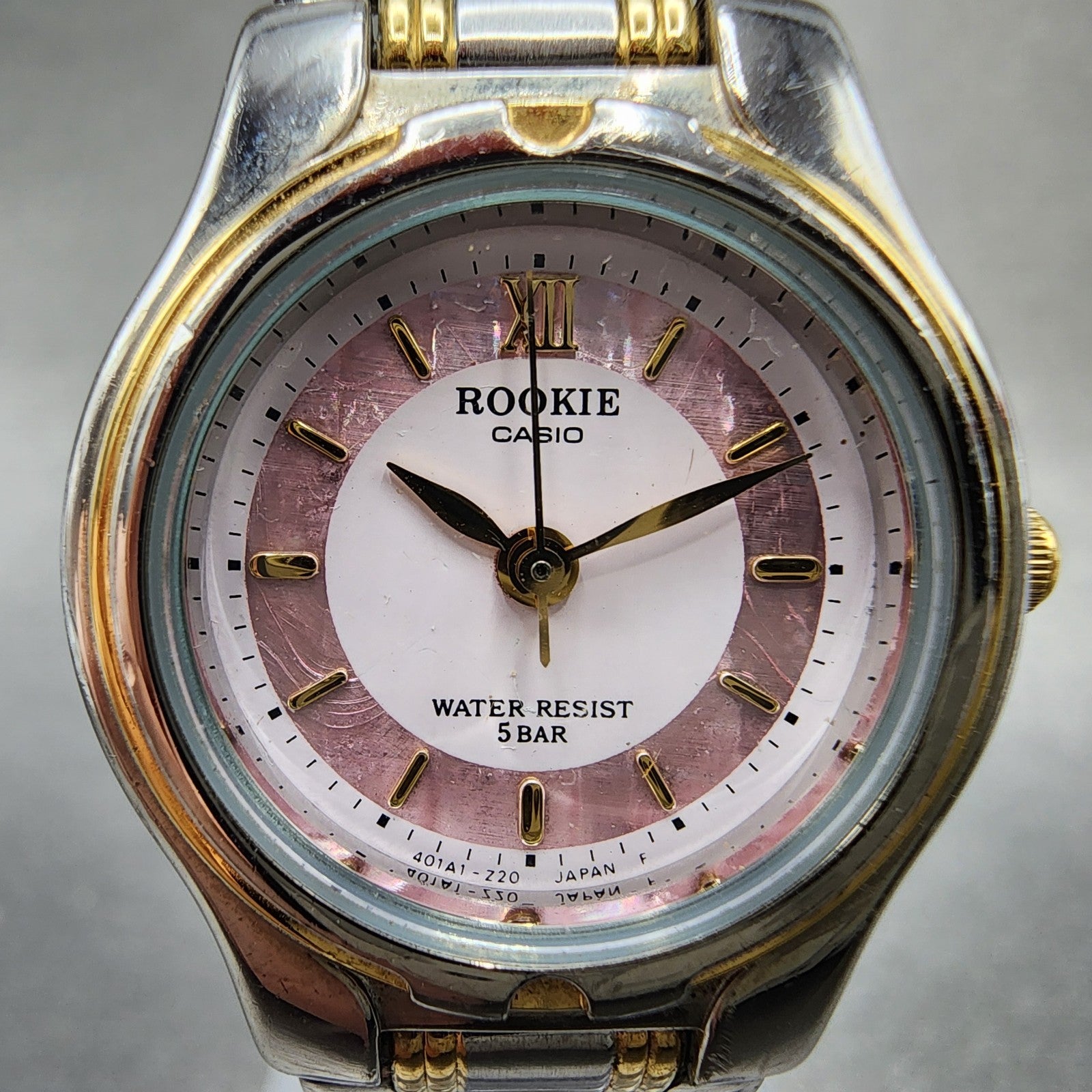 Casio Rookie Watch Women 24mm Pink Dial Two Tone Round RKM612 New Battery1