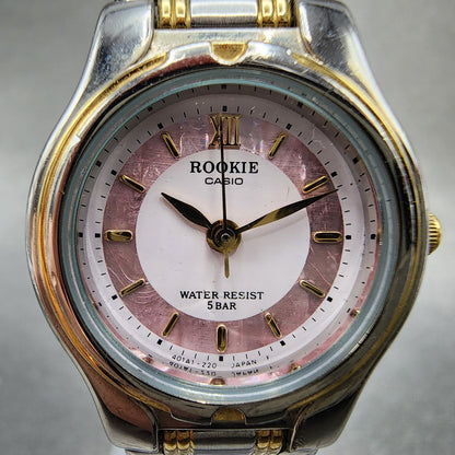 Casio Rookie Watch Women 24mm Pink Dial Two Tone Round RKM612 New Battery1