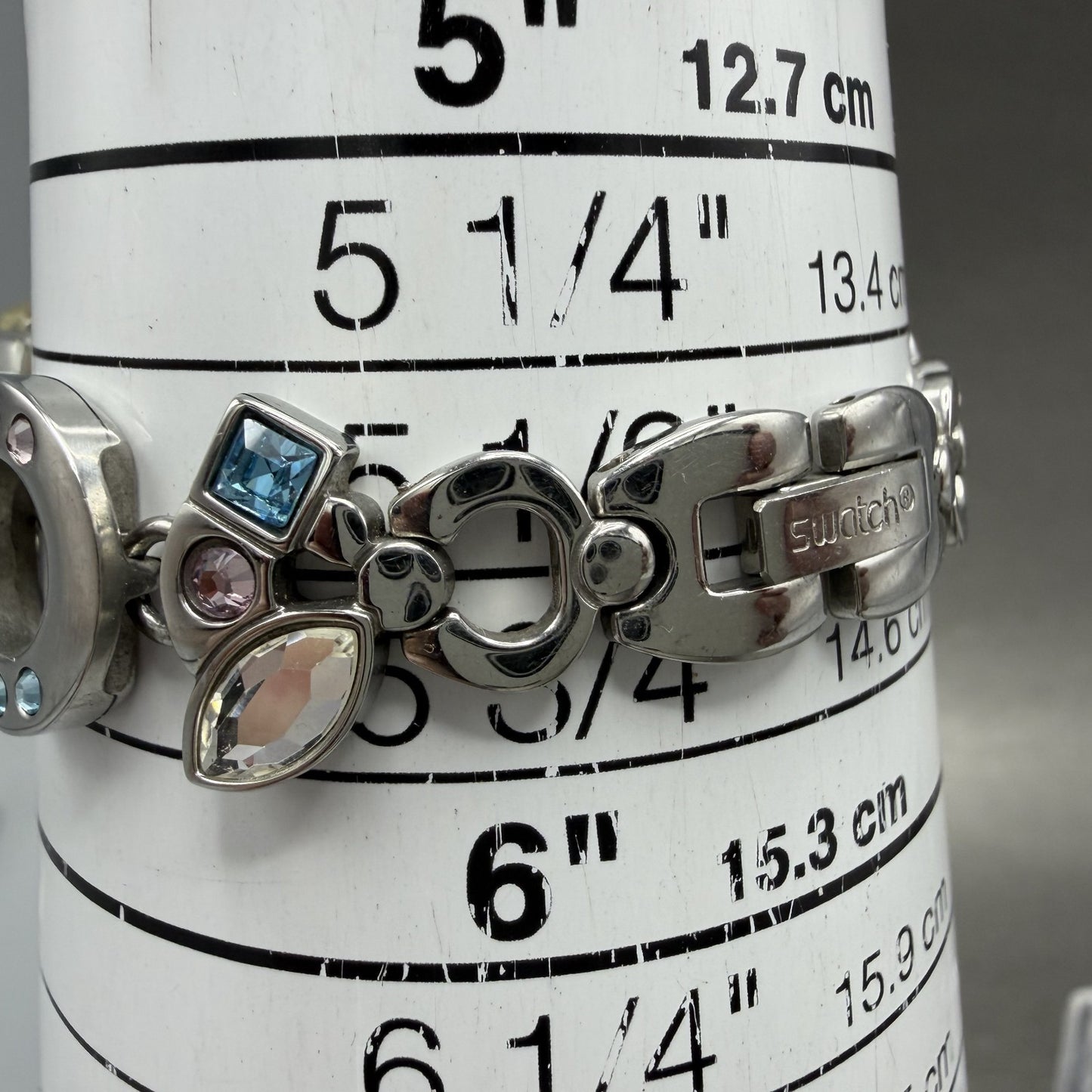 Swatch Menthol Tone Watch Women 25mm Silver Dial Clear Case Quartz LK292G NewBat10