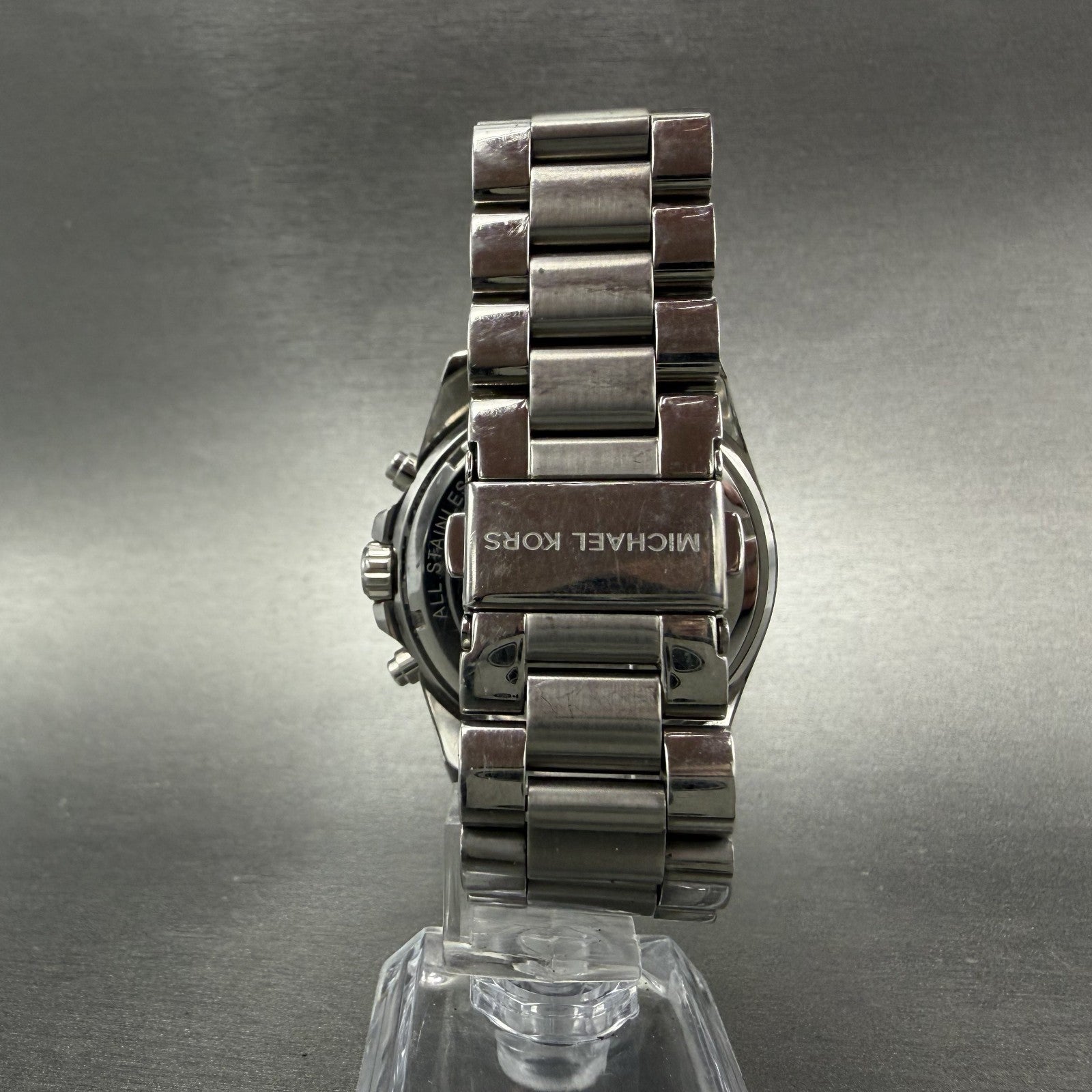 Michael Kors Bradshaw Watch Women 44mm Blue Dial Steel Date MK-6099 New Batt7