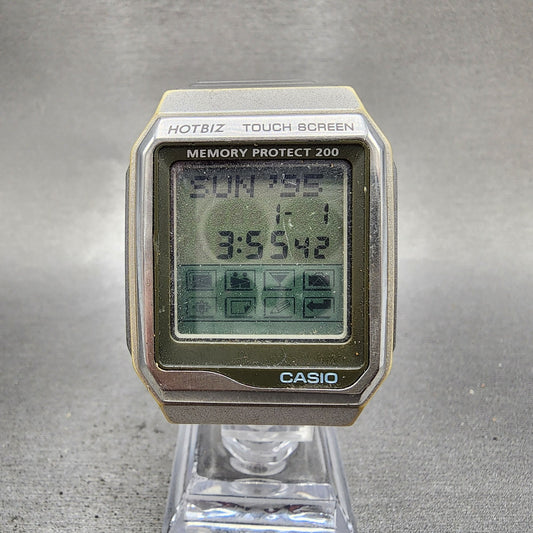 Casio Hotbiz Touch Screen VDB2000 Watch Men 35mm Digital Silver Tone New Batt0