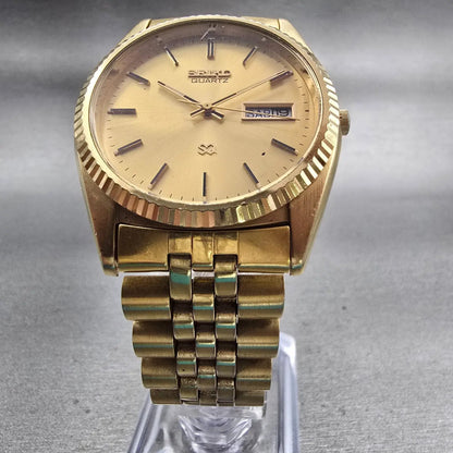 Seiko President Watch Men 35mm Gold Dial Gold Tone Daydate 5Y23-8A60 New Battery5