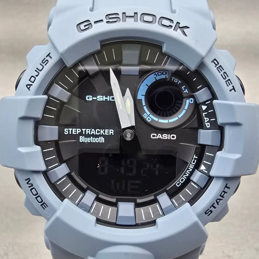 Casio G-Shock GBA-800 Watch Men 48mm Black Dial Blue Chrono Alarm New Battery1
