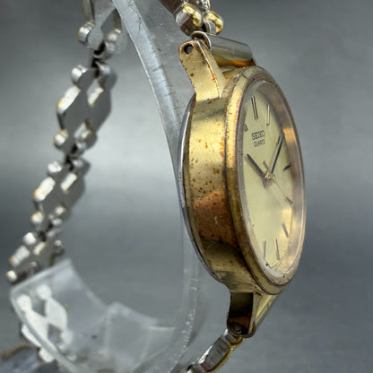 Seiko Watch Women 25mm Champagne Dial Gold Tone Round 5421-0090 New Battery3
