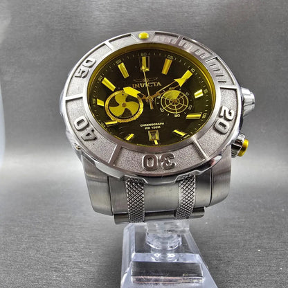 Invicta Coalition Forces Radar Chronograph Watch Men 59mm Yellow Dial Steel Runs5