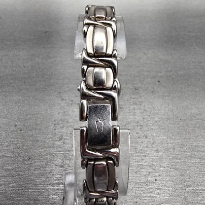 Bulova Watch Women 19mm MOP Dial Silver Tone Round 96L90 New Battery Bracelet7