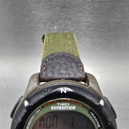 Timex Expedition Watch Men 43mm Brown Green Alarm Chronograph Compass New Batt4