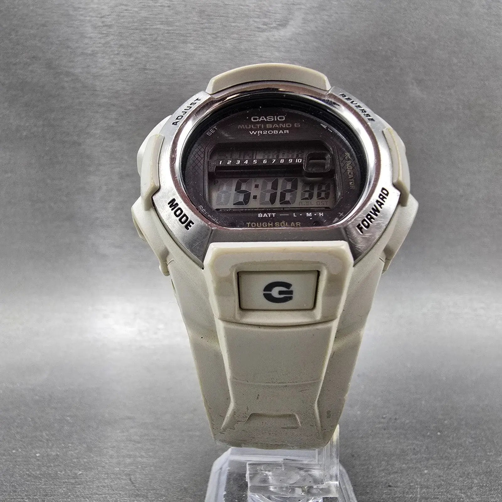 Casio G-Shock GW-M850 Watch Men 42mm White Alarm Chronograph Digital Solar RunsL5