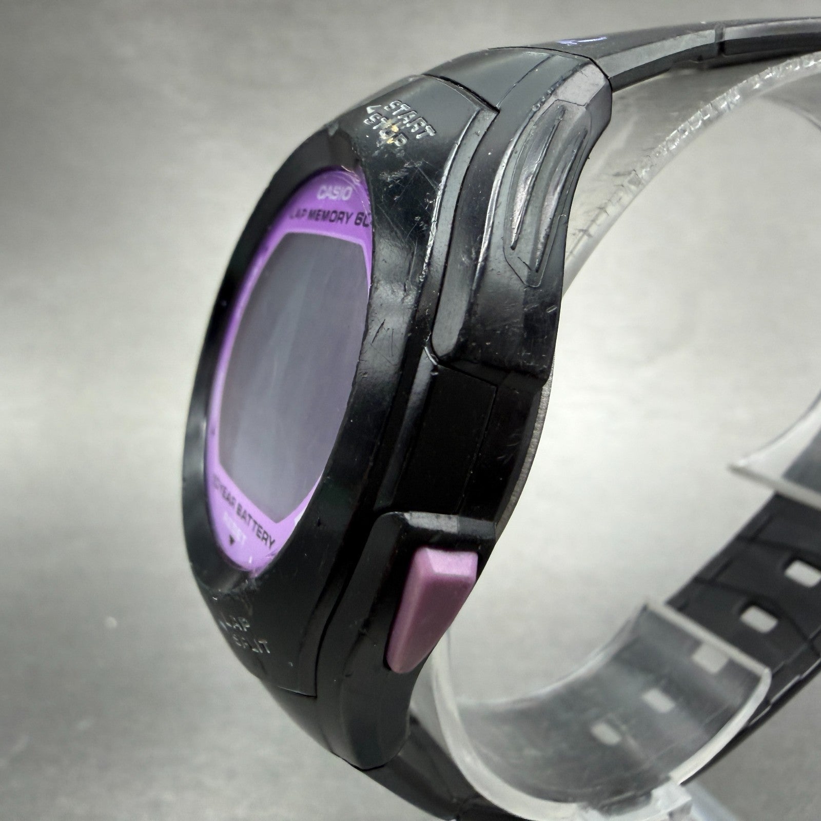 Casio PHYS STR-300 Watch Women 36mm Digital Black Purple Alarm Chrono New Batt2