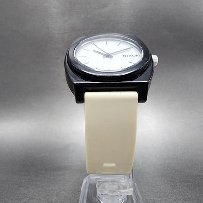 Nixon Time Teller P Watch Men 39mm White Dial Black & White Tone New Battery