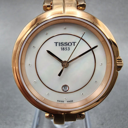 Tissot Flamingo Watch Women 30mm MOP Dial Rose Gold Tone Date T094.210.33.116.021