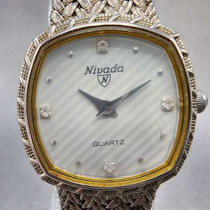 Nivada Watch Women 21mm Silver Dial Silver Tone Square N22724 New Battery1