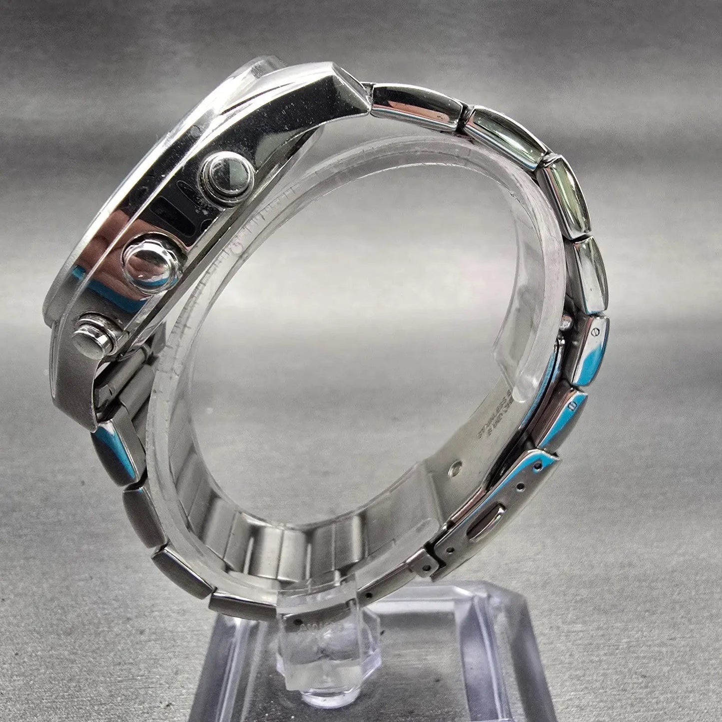 Seiko Pulsar Chronograph Watch Men 40mm Black Dial Silver Tone YM92-X181 New Bat6