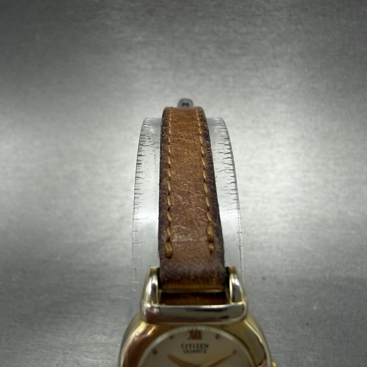 Citizen CQ Watch Women 19mm Champagne Dial Gold Tone Oval 5930-K00845 New Batt4