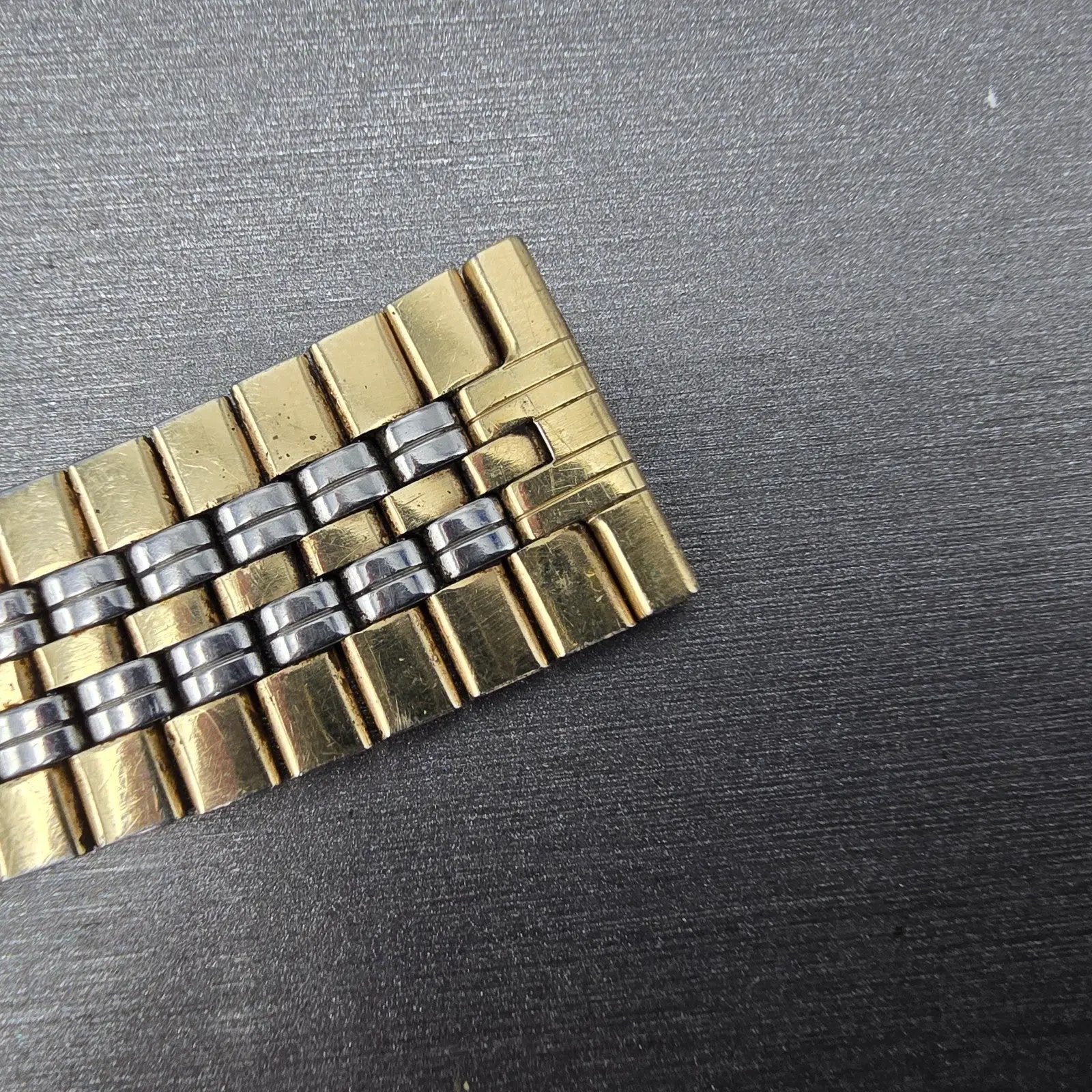 Seiko SQ Bracelet 19mm Stainless Steel Two Tone Tri Folding Clasp READ!!!! Z-0675