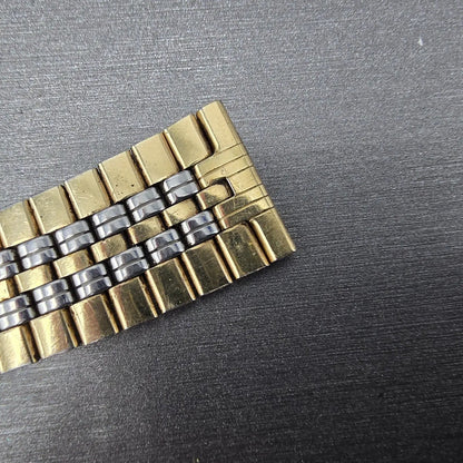 Seiko SQ Bracelet 19mm Stainless Steel Two Tone Tri Folding Clasp READ!!!! Z-0675