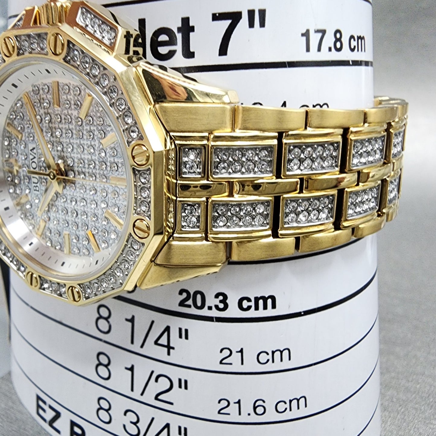 Bulova Octava Watch Women 36mm White Dial Gold Tone Octagon Crystal Accents11