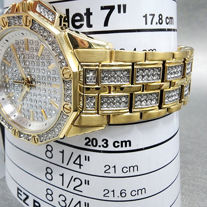 Bulova Octava Watch Women 36mm White Dial Gold Tone Octagon Crystal Accents11