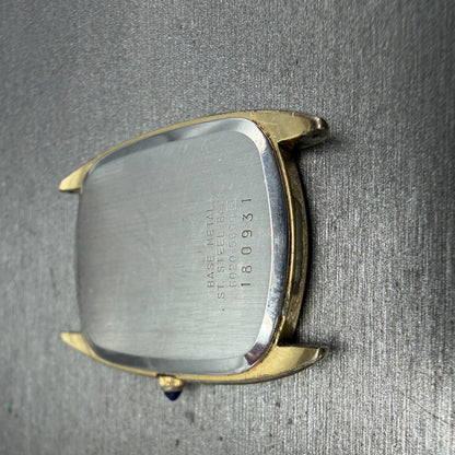 Seiko Watch Men 28mm Champagne Dial Gold Tone Rectangle 6020-5699 PARTS Vintage8