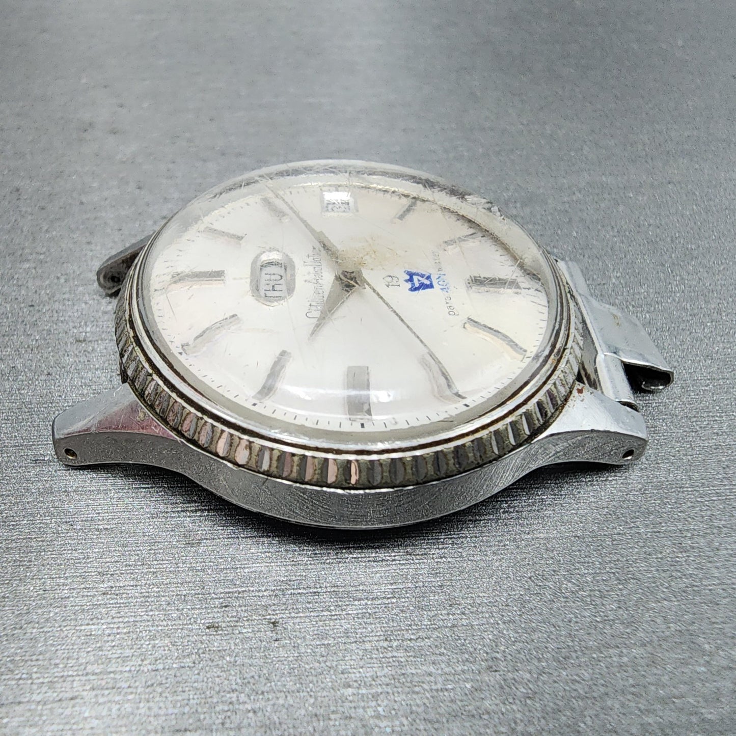 Citizen Autodater Watch Men 39mm White Dial Steel Daydate Automatic 1402at Runs3