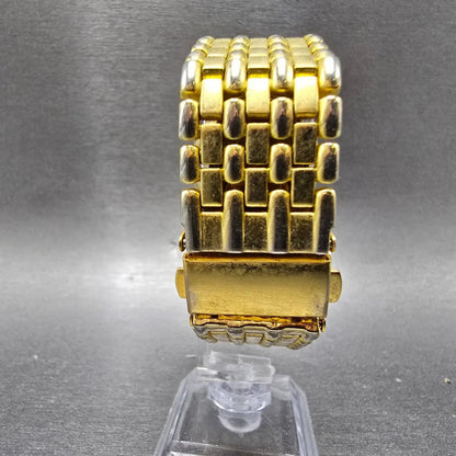 Gruen Watch Men 36mm Gold Dial Gold Tone Round New Battery Vintage7