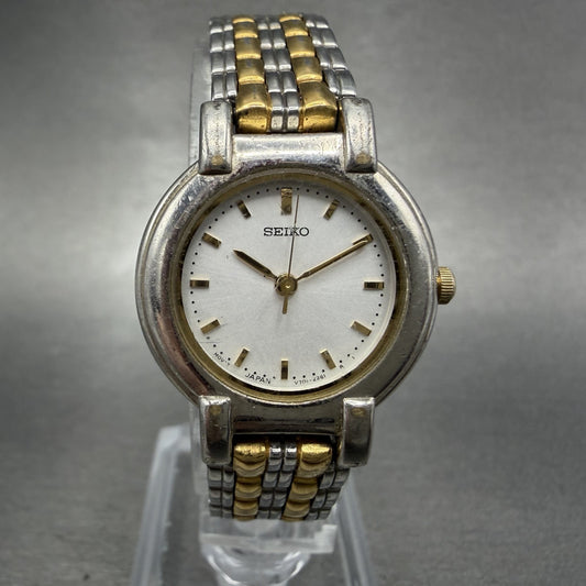 Seiko Watch Women 24mm Silver Dial Two Tone Round V701-1791 New Battery0