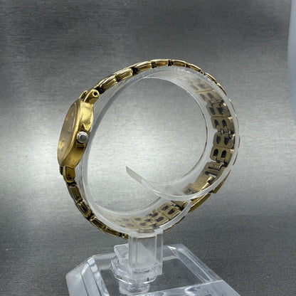 Seiko Watch Women 21mm Champagne Dial Gold Tone Round 1N00-1E09 New Battery LPU6