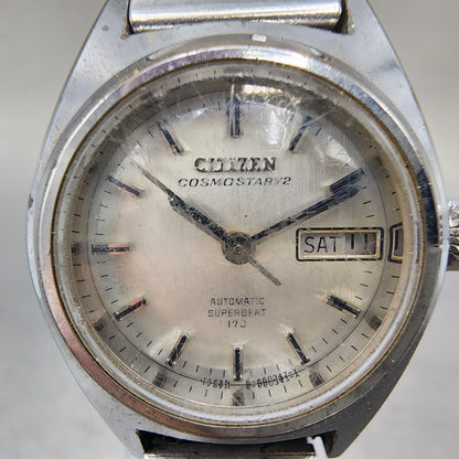Citizen Cosmostar V2 Watch Women 25mm Silver Dial Steel Daydate Automatic PARTS2