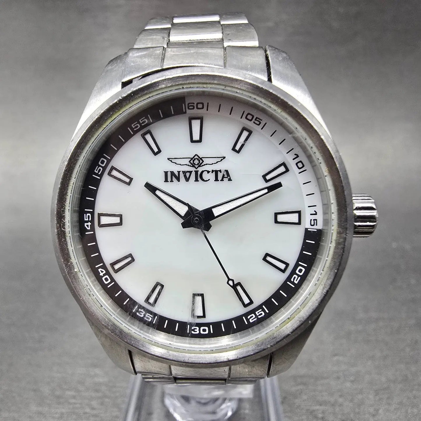 Invicta Specialty Watch Women 33mm White Dial Silver Tone 12830 New Battery0
