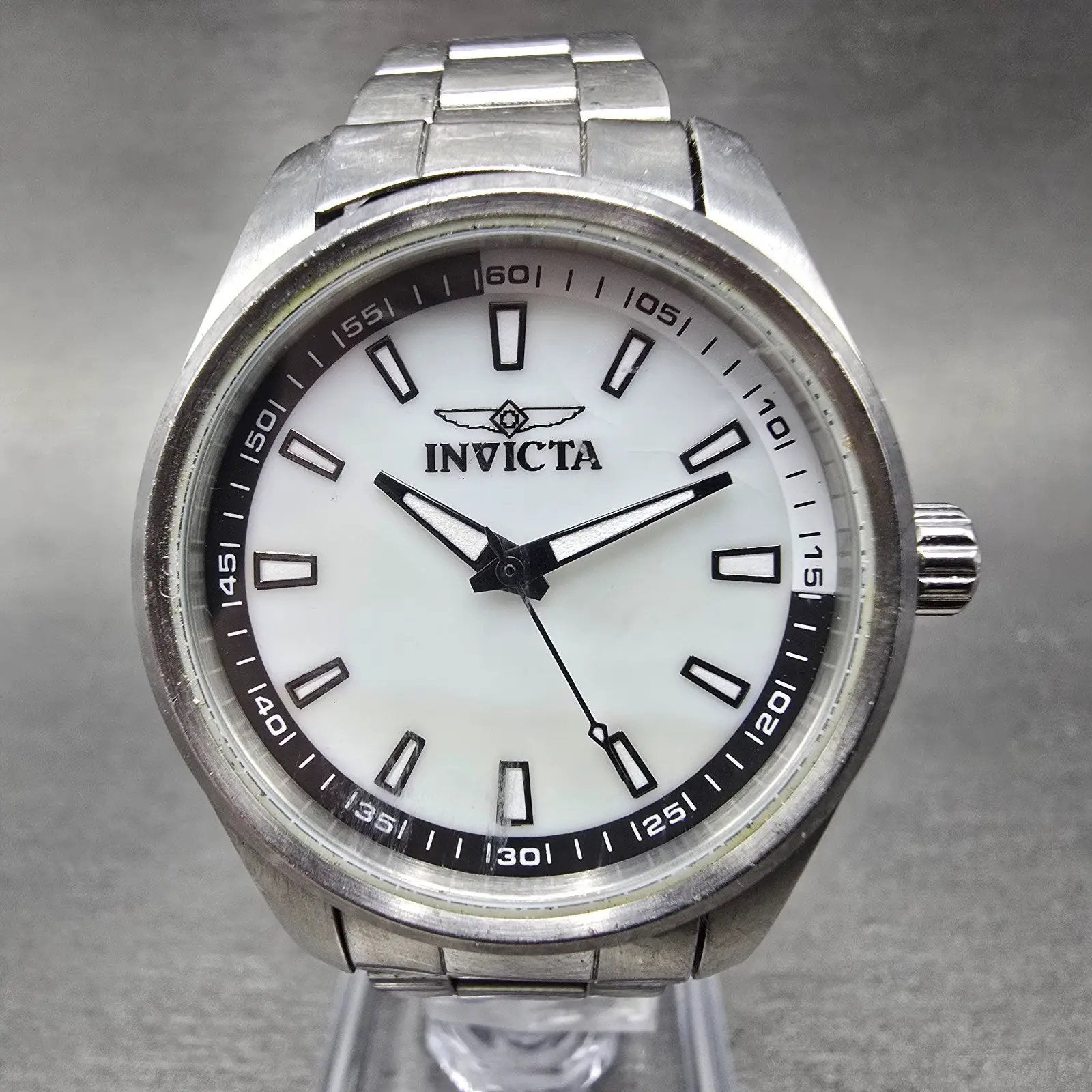 Invicta Specialty Watch Women 33mm White Dial Silver Tone 12830 New Battery0